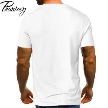 Phantasy Dizaino 3D Atspausdintas vyriški Marškinėliai-O-Kaklo trumpomis Rankovėmis Atsitiktinis Streetwear Mados Prarasti Plius Dydžio Baltos spalvos Tees Vasarą Viršų