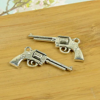 Pistoletai/pistoletas/gun/shooter/bullet formos antikvariniai sidabro lydinio vintage papuošalai priėmimo priedai išvadas apyrankės karoliukai