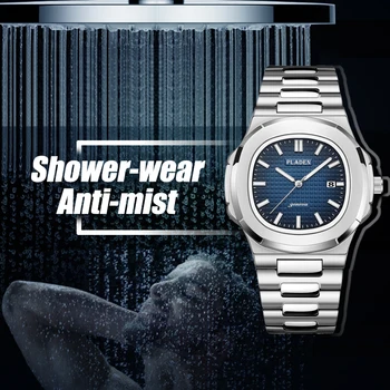 PLADEN 2021 Prabangių Vyrų Laikrodžiai Laikrodis Visiškai Nerūdijančio Plieno Šviesos Watch Top Brand Safyro Stiklas Vyrų Laikrodžiai reloj hombre