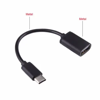 Plieno Vamzdžio Tipas-C OTG Adapteris Su USB 3.0 Moterų Mobiliojo Telefono Pelės U Disko Jungtis