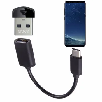 Plieno Vamzdžio Tipas-C OTG Adapteris Su USB 3.0 Moterų Mobiliojo Telefono Pelės U Disko Jungtis