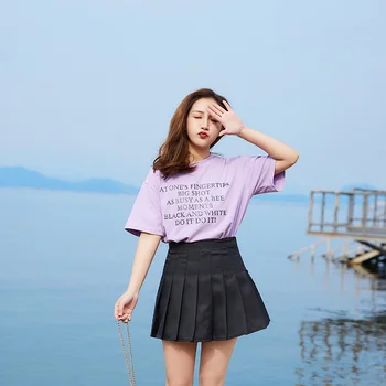 Plisuotos Moterų Sijonas Vasaros 2019 Naujų Studentų Korėjos Dalyje Plonas Aukštos Juosmens Studentų Sijonas Moterims Faldas