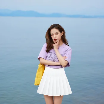 Plisuotos Moterų Sijonas Vasaros 2019 Naujų Studentų Korėjos Dalyje Plonas Aukštos Juosmens Studentų Sijonas Moterims Faldas