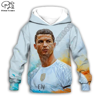 PLstar Kosmosas Futbolo Žvaigždė Ronaldo 3D Atspausdintas Vaikai Hoodies/Zip Gobtuvu Cool Marškinėlius Berniukas/Mergaitė Puloveris Vaikų Drabužių R1
