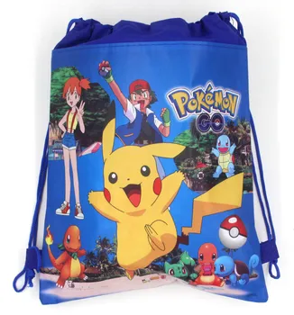 Pokemon Pikachu neaustinis audinys vaikų mėgstamiausių kelionės krepšys saugojimo drabužių, batų krepšys medvilnės raišteliu maišelį nešiojama kuprinė