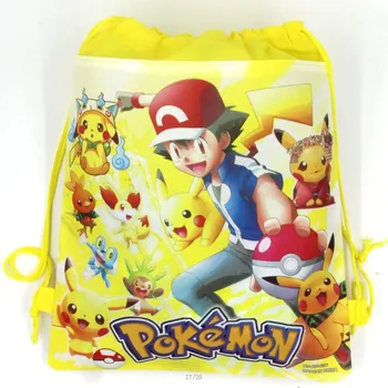 Pokemon Pikachu neaustinis audinys vaikų mėgstamiausių kelionės krepšys saugojimo drabužių, batų krepšys medvilnės raišteliu maišelį nešiojama kuprinė
