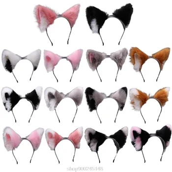Populiarus Pliušinis Modeliavimas Fox Kačių Ausys Lankelis Animacinių Filmų Pliušinis Cute Lolita Kawaii Anime Šalies Partijos Veiklos Atostogų Šukuosena