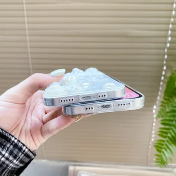 Prabanga 3D Angelas Mielas Padengti Telefono dėklas skirtas IPhone 12 Mini Pro 11 Max X XS XR Max 7 8 Plius 12Pro SE Gėlės Coque Funda Atgal Shell