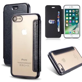 Prabanga Slim Knygos Oda +TPU Piniginės Flip Case Cover For iPhone 7 8 6 6S Plus SE X XS XR 12 Mini 11 12 Pro Max Kortelės Turėtojas Stendas