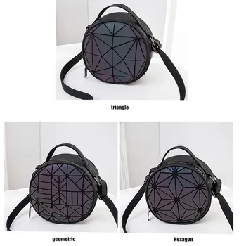 Prekės šviesos Moterų pečių maišą Mielas turas Atspindintis geometrinis holografinis krepšys merginų Grupė Crossbody maišelį ponios sankabos