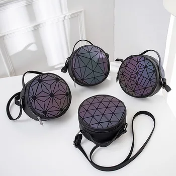 Prekės šviesos Moterų pečių maišą Mielas turas Atspindintis geometrinis holografinis krepšys merginų Grupė Crossbody maišelį ponios sankabos