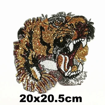 Priedai didelis siuvinėjimo didelis tigras lopai drabužių AR-3277