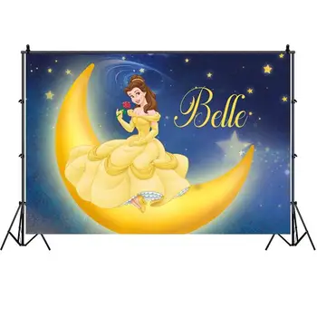 Princesė Belle Foto Fonas Pilį Mėnulis Mergaitės Gimtadienio Vakarėlis, Baby Shower Fotografijos Fone Apdailos Reklama