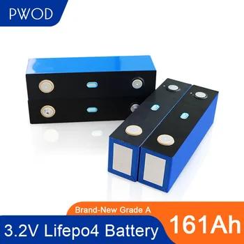 PWOD 4PCS NAUJA 3.2 v 161ah Lifepo4 baterija Ličio geležies fosfato cell baterijos, 12v saulės RV pack ES MUMS TAX FREE