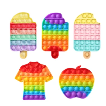 Rainbow Push Burbulas Fidget Jutimo Žaislas Autisim Specialiųjų Poreikių Anti-stresas Žaidimas Įtempių Plonas Fidget Žaislai