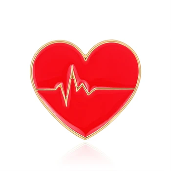 Red Emalį Meilės Širdies Formos Sagė Corsage Gydytojas, Slaugytoja Ligoninėje Ženklelis Specialios Konstrukcijos Širdis Sagės Apykaklės Įrašą