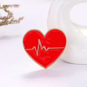 Red Emalį Meilės Širdies Formos Sagė Corsage Gydytojas, Slaugytoja Ligoninėje Ženklelis Specialios Konstrukcijos Širdis Sagės Apykaklės Įrašą