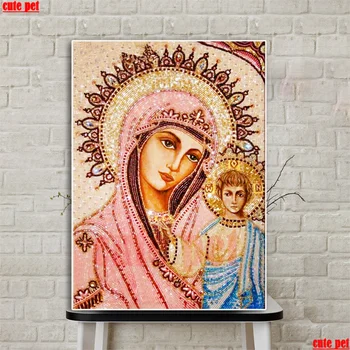Religija Dekoratyvinis dažymas Mergelės Marijos ir Sūnaus kūrinys 