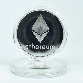 Renkant Dovaną 40mm Auksą, Padengtą ETH Monetos Ethereum Metalo Cryptocurrency Monetos