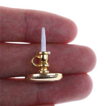 Retro 1:12 Masto Viena Žvakė Žvakidė Sconces Sienos Lempos Miniatiūriniai Doll House Dekoro Aksesuaras Modelyje Dovana Lėlės