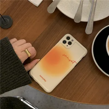 Retro saldus saulėlydžio Gradientas meno Japonijos Telefono dėklas skirtas apple iPhone 12 11 Pro Max Xr Xs Max 7 8 Plius 7Plus atveju Mielas Minkštas Viršelis