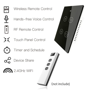 RF433 WiFi Smart Touch Užuolaidos, Žaliuzės Motorinių Roller Užrakto Jungiklis Tuya Smart Gyvenimo App Nuotolinio Valdymo,Darbo Su Alexa 