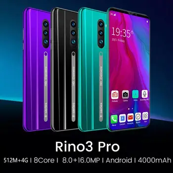Rino3 Pro Pigūs Android Mobiliųjų Telefonų 8GB+256 GB Octa-Core Face ID Atrakinti MTK6763 5.8 Colio Dual-SIM veikiant Budėjimo režimu, Rodoma Išmanųjį telefoną