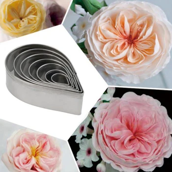 Rose Cutter Tortas Dekoravimo Priemonės 1 Set Nerūdijančio Plieno Vandens Lašo Formos Minkštas Gėlių Formų Žiedlapis Trafaretai Slapukas