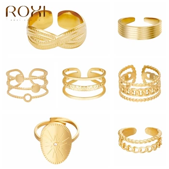 ROXI Gotikos Atidaryti Žiedai Geometrijos Linija, Aukso/Sidabro Žiedai Moterims, Vyrams Žiedas 925 Sterlingas Sidabro Papuošalai Multi-stiliaus Piršto Žiedą