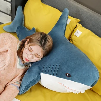 Ryklys pliušiniai žaislai mielas didelis lėlės ant lovos valdos miega ilgai, pagalvės cuddling pagalvės lėlės vaikų gimtadienio dovana