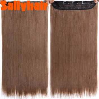 SallyHair 22 Colių 5 Įrašą Ilgi Tiesūs Moterų Įrašą Plaukų priauginimas Juoda Ruda Aukštos Tempreture Sintetinių Plaukų Gabalas