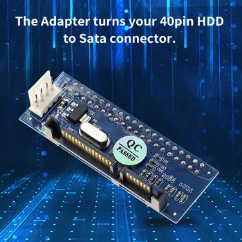 SATA IDE Adapteris 40 Pin IDE į SATA Jungtis, 3.5 HDD IDE Kietojo Disko Adapteris Keitiklis Su 7Pin-SATA Duomenų Kabelis
