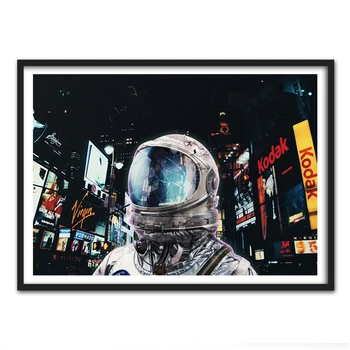 Sci-fi Pop-siurrealizmas Naktinis Gyvenimas Drobės Paveikslai Astronautas Plakatas ir Spausdinimo Cuadros Sienos Meno Nuotrauką Kambarį Namų Dekoro