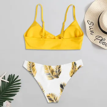 Seksualus Push-up Bikinis Rinkinys Moterims Gėlių Atsitiktiniai Spausdinti Bikini Plaukimo Nustatyti, Push-up maudymosi kostiumėlį Paplūdimio Kamšalu maudymosi Kostiumėliai, 2021 R5