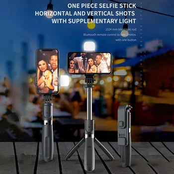 Selfie Stick Trikojo Nešiojamų Kameros Laikiklis Su Užpildykite Šviesa Belaidžio Gyventi Transliavimo Paramos Trikojo Mobiliųjų Telefonų Priedai