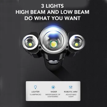 Shenzhi Tech 3 Galvos Zoomable Žibintuvėlis Galingas Naktį Jojimo Žibintuvėlis Super Ryškus LED Žibintuvėlis tolimo Šūvio Lauko