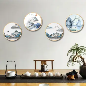 Sienos Menas Šiaurės Stiliaus HD Spaudinių Kinų Stiliaus Drobės Kalnų Turo Plakato Namų Puošybai Tapybos Modulinės Nuotraukas, Miegamojo