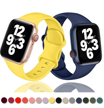 Silikono Dirželis Apple Watch band 44mm 40mm 38mm 42mm 44 mm Gumos watchband smartwatch correa apyrankę iWatch 3 4 5 6 se juosta