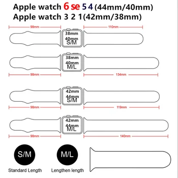 Silikono Dirželis Apple Žiūrėti 6 juosta 40mm 44mm 38mm 42mm Gumos smartwatch riešo juostos Sporto diržo apyrankę iWatch 