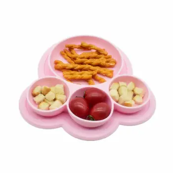 Silikono Kūdikių Indai Kūdikių Maisto Patiekalų Plokštės Vaikai Dėklas Bamblys Placemat Tablewares
