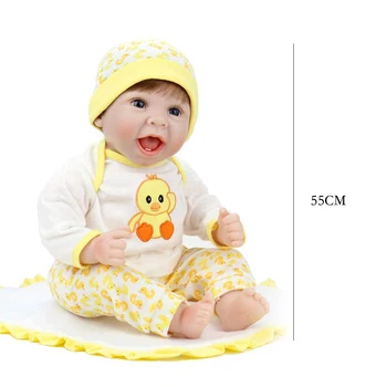 Silikono Reborn Baby Lėlės, Imitavimo Naujagimių Antis DressDoll Realus Minkštos Lėlės Gyvas Žaislas Vaikams Kūdikis Reborn