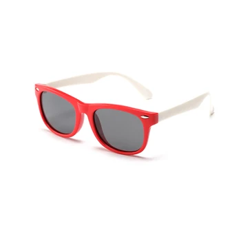 Silikono Vaikų Poliarizaciniai Akiniai nuo saulės Kvadratinių Berniukų ir Mergaičių'Glasses UV400 Markės Dizaino Mados Minkštas Saugos Akiniai nuo saulės