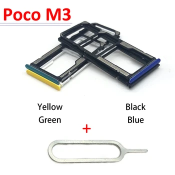 SIM Kortelės Dėklas Lizdo Laikiklį Pakeisti Xiaomi Poco M3 Mi 10T SIM Kortelės lizdo plokštelės Laikiklį remontas dalis + Pin
