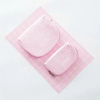 Skaidrus Dryžuotas Kosmetikos Krepšys Neperšlampamas PVC Makiažas Maišelį Nešiojamų tualetinių reikmenų Kelionės Krepšys Įvairenybės Konteinerių Maudymosi Įrankiai