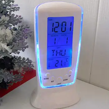 Skaitmeninis Kalendorius Temperatūros LED Skaitmeninis Laikrodis-Žadintuvas su Mėlyna Atgal Šviesos Elektroninių LED Nakties Šviesos Stalo Laikrodis Atidėti Signalą