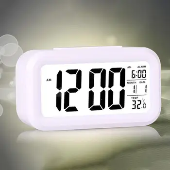 Skaitmeninis Šviesos Jutiklis Žadintuvas Didelis LCD Ekranas Darbalaukio Despertador Su naktinė lempa Baterijos Nėra Įtrauktos Stalo Laikrodis