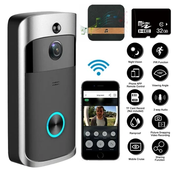 Smart Doorbell Kamera, Domofonas su Vaizdo Akių Belaidžio Wifi Durų Bell Namų Durų Bell Žiedas Skambančių Telefonų Namų Apsaugos Kameros