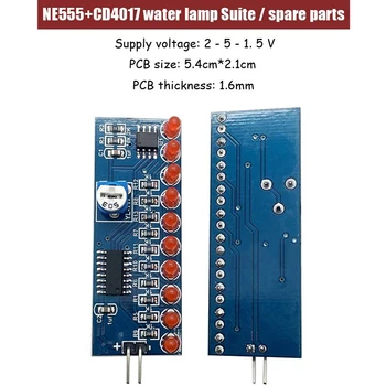 Smart Elektronikos Rinkiniai NE555+CD4017 Šviesos Vanduo Teka Šviesos diodų (LED Modulis 