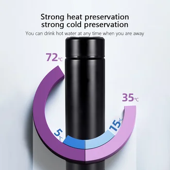 Smart Izoliaciją Puodelis Nešiojamas LCD Temperatūros Displėjus Studentų, Vyrų Ir Moterų Vandens Butelis Protingas Termosas Puodelio