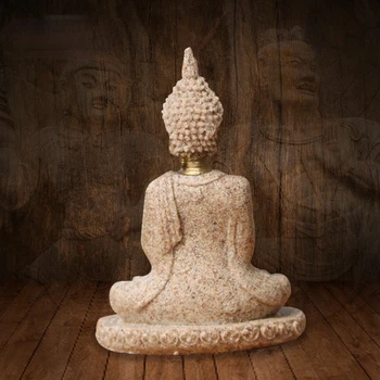 Smiltainio Budos Statula Sėdi Meditacijos Budos Skulptūra Rankų darbo Statulėlės Meditacija Miniatiūros Ornamentu Statula Namų MJ